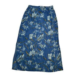 New Vintage 90s Blue Floral Skirt Modest Womens Size Large Trendy Looks Rachel